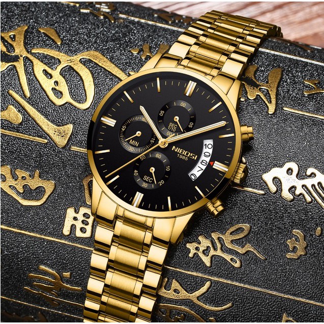 Đồng hồ nam dây thép đặc 6 kim Nibosi (fullbox) | BigBuy360 - bigbuy360.vn