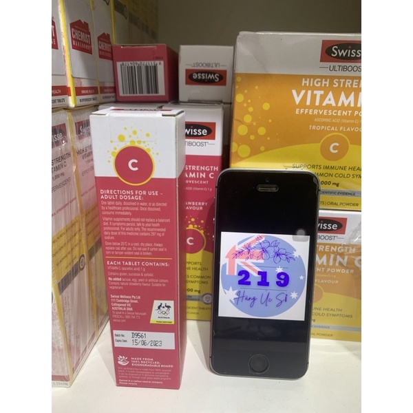 Viên sủi vitamin C Swisse Ultiboost High Strength Vitamin C Effervescent 20v