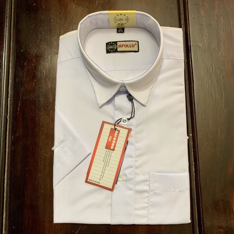 Áo Sơ Mi Cộc Tay Nam Trung Niên Màu Trắng Cao Cấp