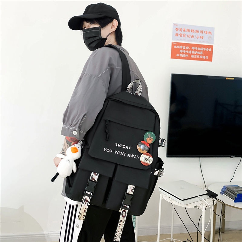 Ba Lô Đi Học In Chữ Chống Thấm Nước Cho Nữ balo đi học ulzzang cặp đi học nữ laptop