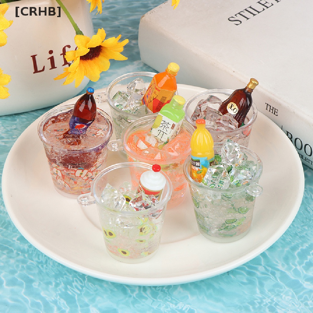 [CRHB] 1Pcs 1:12 Dollhouse Miniature Simulation Chilled Drink Cocktail Pretend Toys Hot Sell
