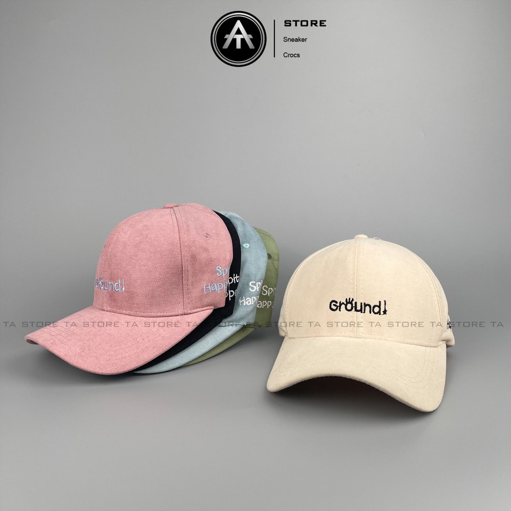 Mũ lưỡi trai thêu chữ Ground chất nhung cao cấp