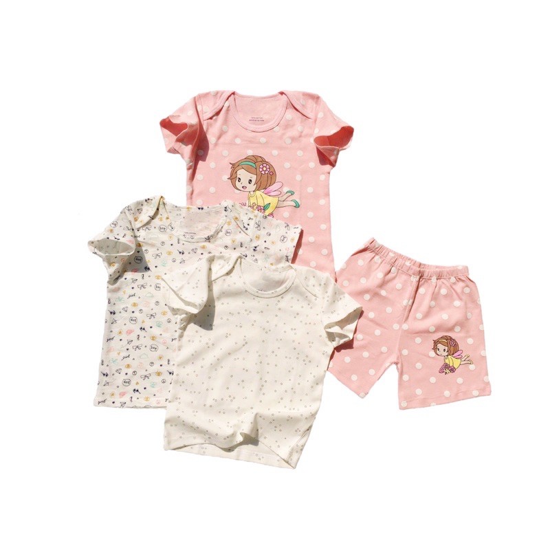 Bộ Đồ Thun Cotton Tay Ngắn Quần Ngắn Bé Sơ Sinh Gái BabyBean MẪU NGẪU NHIÊN (7kg-13kg)