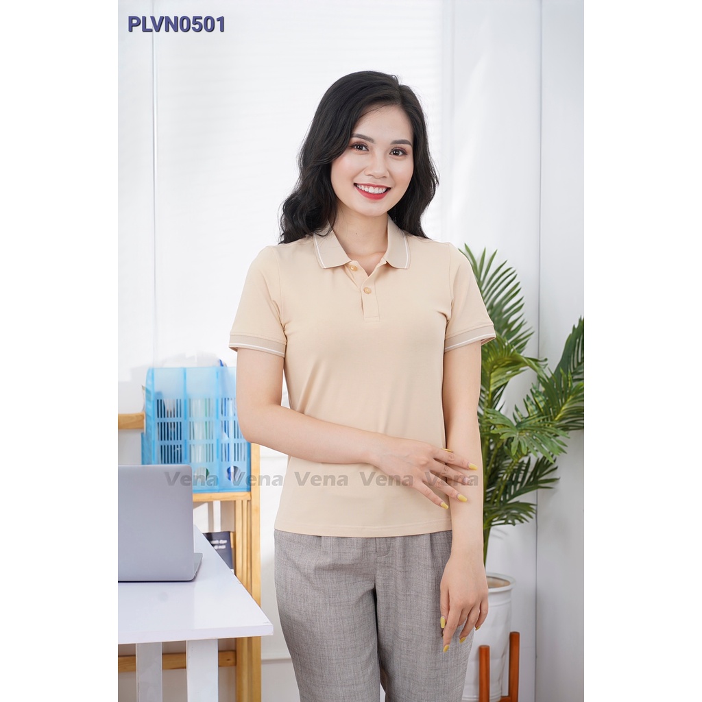 Áo polo nữ Vena chất liệu cotton 100% mềm mịn, thoáng mát, thấm mồ hôi