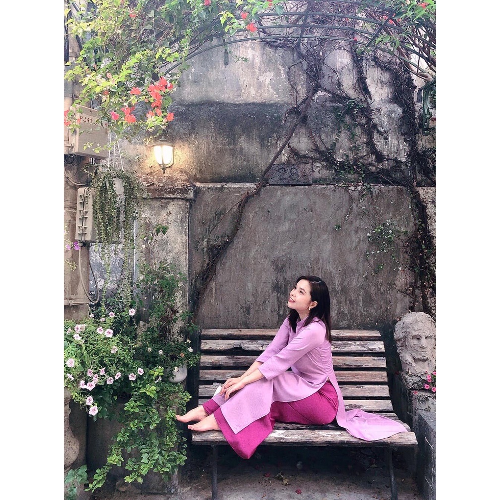 Set Áo dài Rosemary tây thi tím hồng