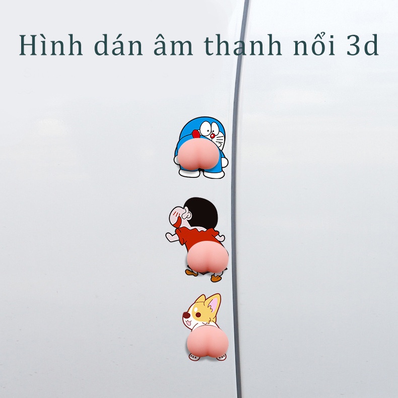Miếng Dán Trang Trí Xe Hơi Hình Hoạt Hình 3D Dễ Thương