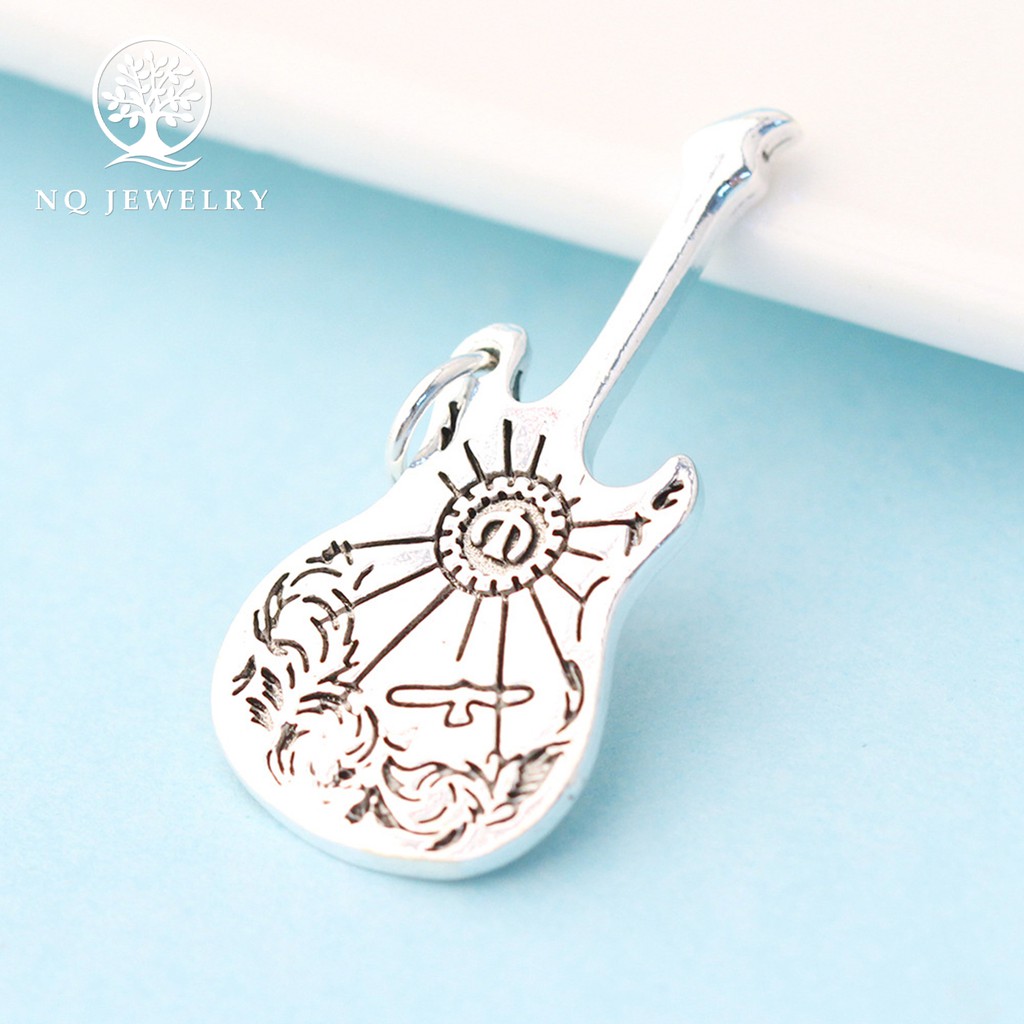 Charm bạc ghita treo - NQ Jewelry