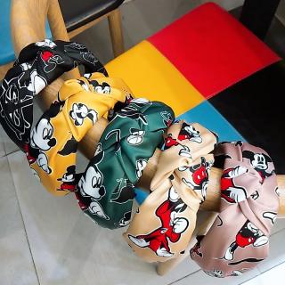 Băng Đô Cài Tóc Hình Chuột Mickey Chất Liệu Satin Cao Cấp
