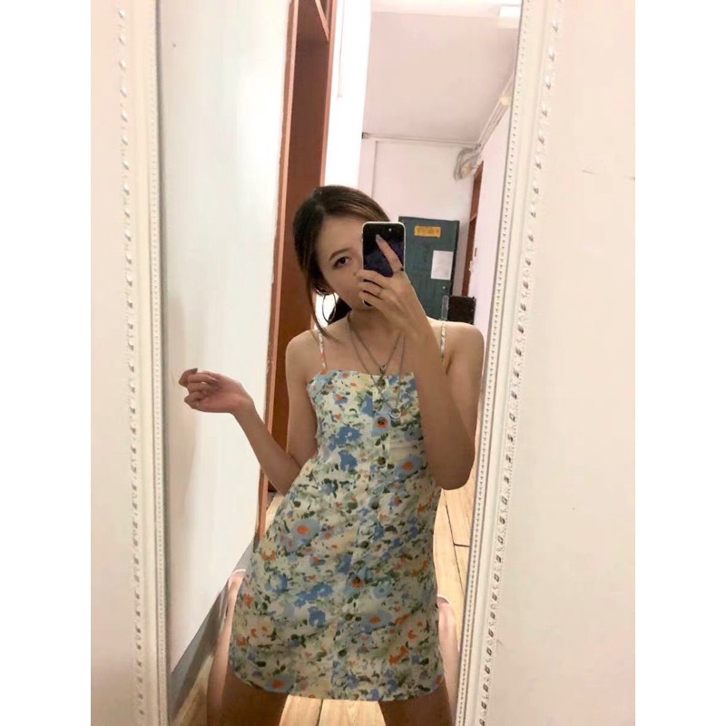 [ORDER][ẢNH THẬT][VÁY HAI DÂY HỞ LƯNG HOA NHÍ]