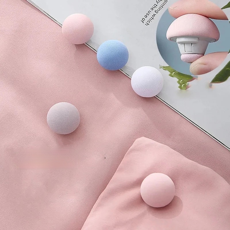 [Featured] 4Pcs Mushroom Shape Non-slip Quilt Holder / Bed Sheet Blanket Clip / One Key to Unlock Cover Fastener Clip