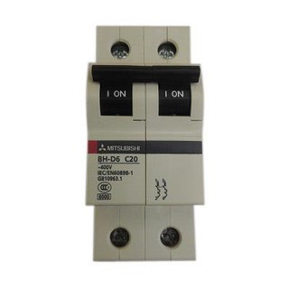 APTOMAT Át tép MCB 2 pha 6kA Mitsubishi BH-D6 2P 6-63A 6kA C N