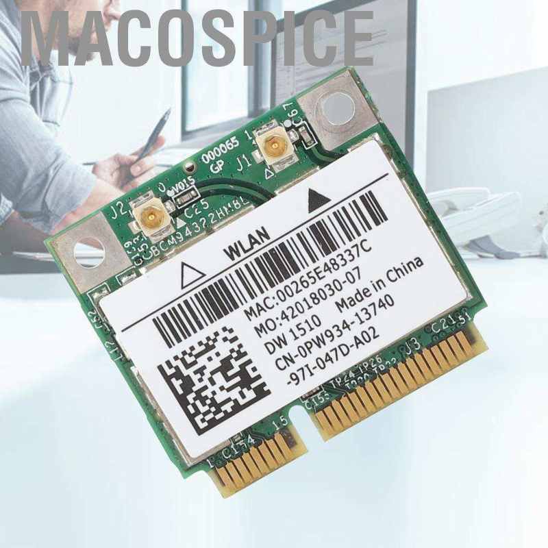 Macospice For DELL DW1510 Wireless WLAN Half-Mini PCI-E WIFI Card BCM94322HM8L 2.4G/5G GS