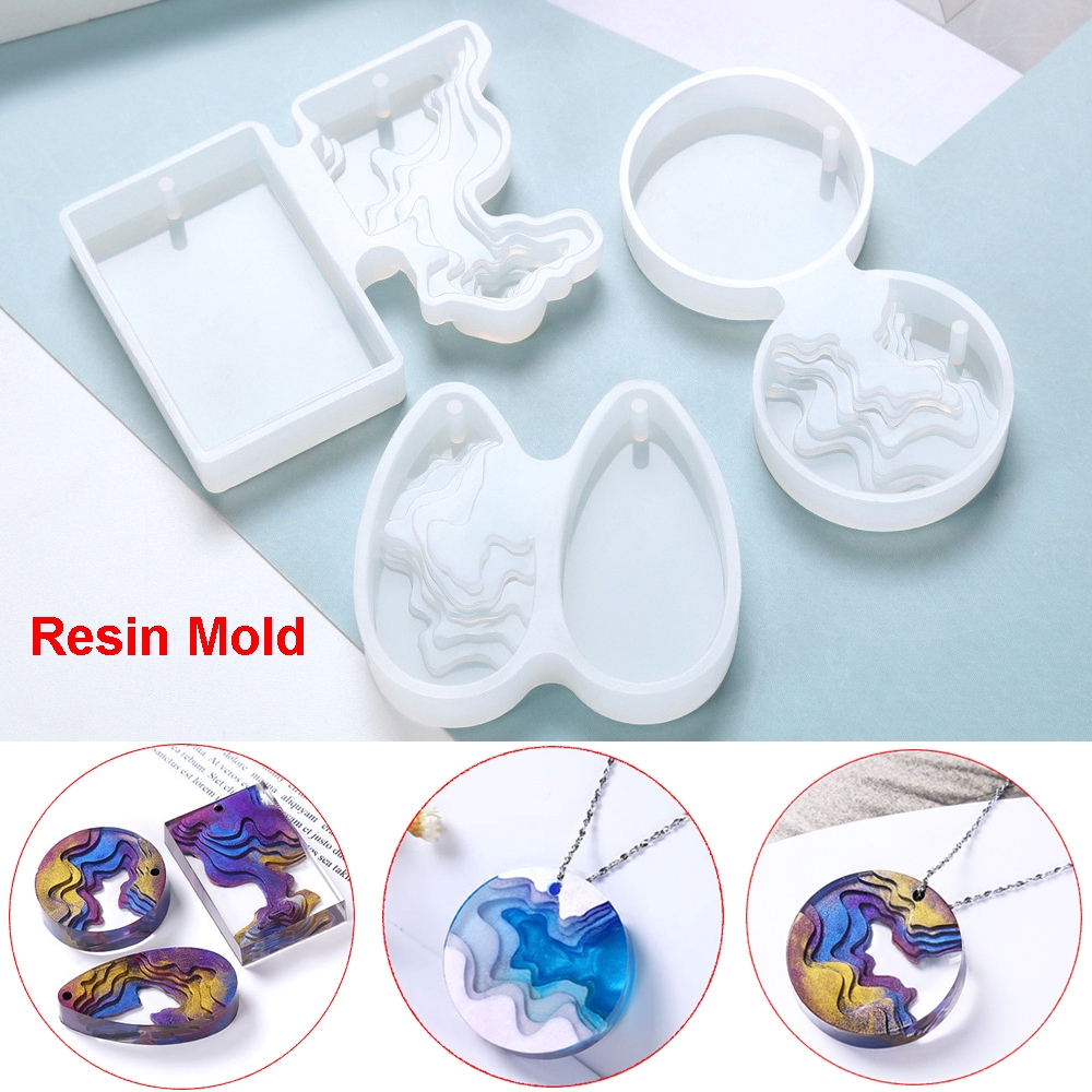 Khuôn Làm Móc Khóa Hình Hòn Đảo Cát Chảy Mini Bằng Nhựa Resin