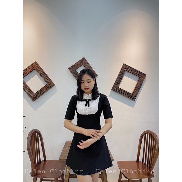 Váy Dolly Đen Cổ Trắng - Helen Clothing