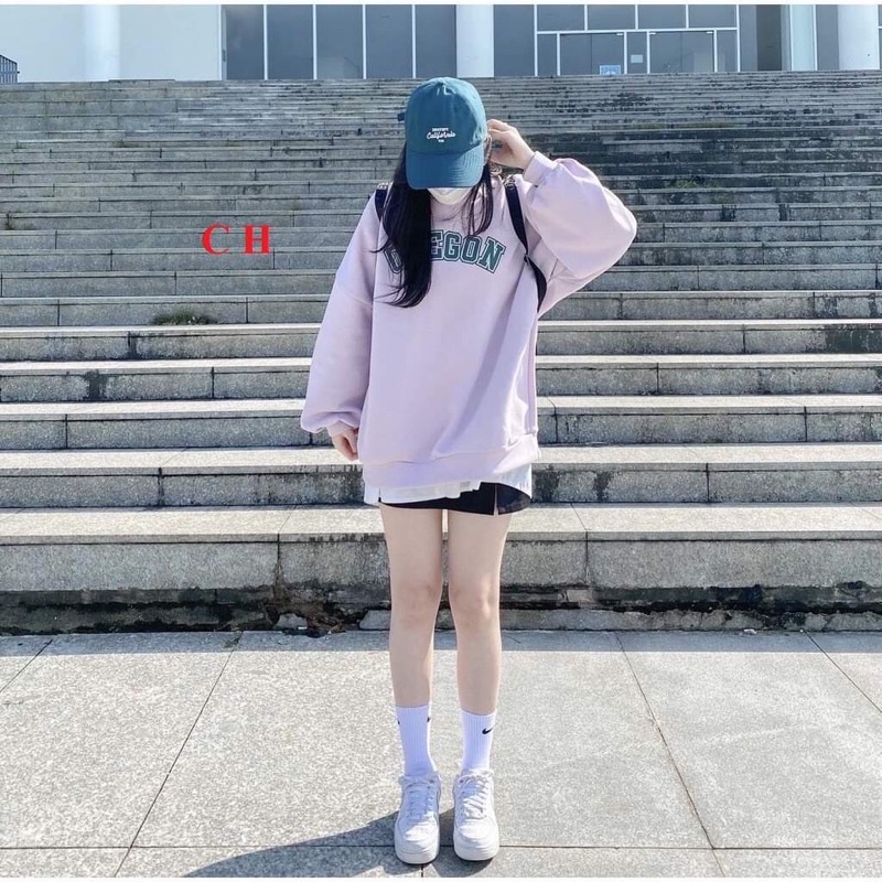 Áo Nỉ Cotton OREAN  [FREESHIP] Sweater form rộng tay bồng, thun merry christmas cá tính Ulzzang Unisex