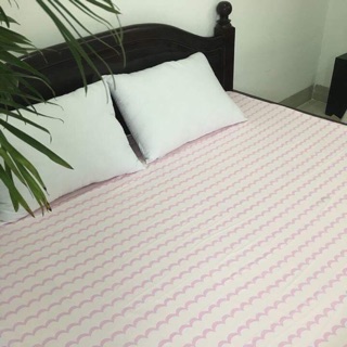 Ga chống thấm cotton cao cấp sóng hồng mềm mịn