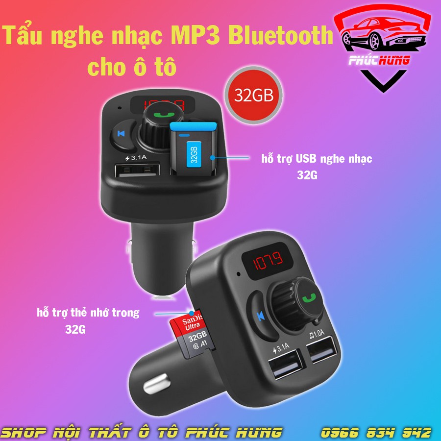 Tẩu Nghe Nhạc Mp3 Bluetooth - BT 808