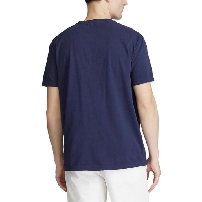 Áo thun cổ tròn in logo Ralph Lauren đơn giản dành cho nam