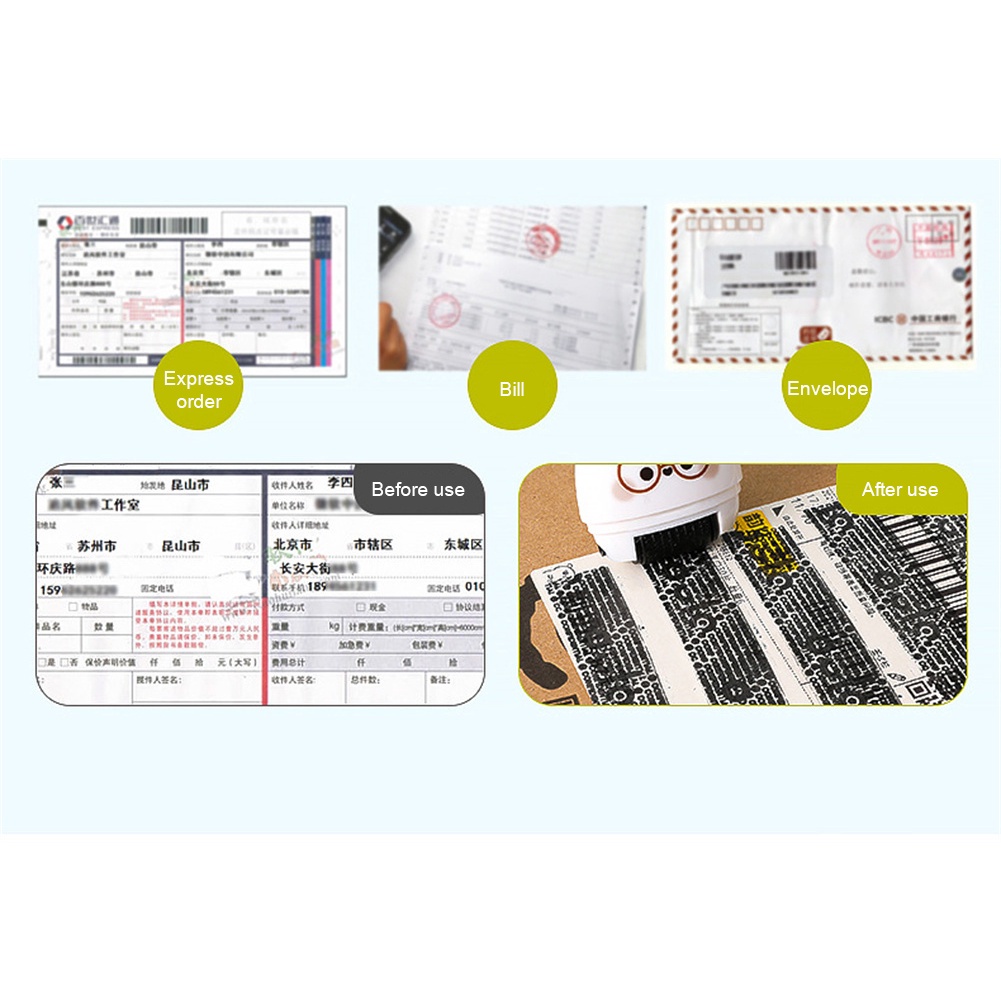 Sẵn Sàng✅Phong Cách Dễ Thương Cán Bị Cắt Xén Mật Dấu Mực Thêu Sò Con Lăn Tem Bảo Vệ CMND Tự Viết Mực Tem Lộn Xộn Mã Bảo Mật