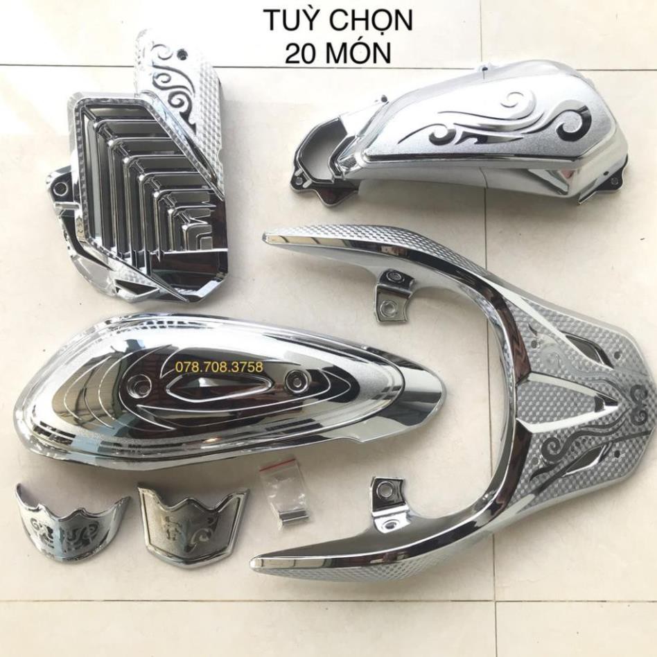 Ốp bảo vệ trang trí xe máy SH MODE 2020-2023 xi trắng crom.Hàng loại 1