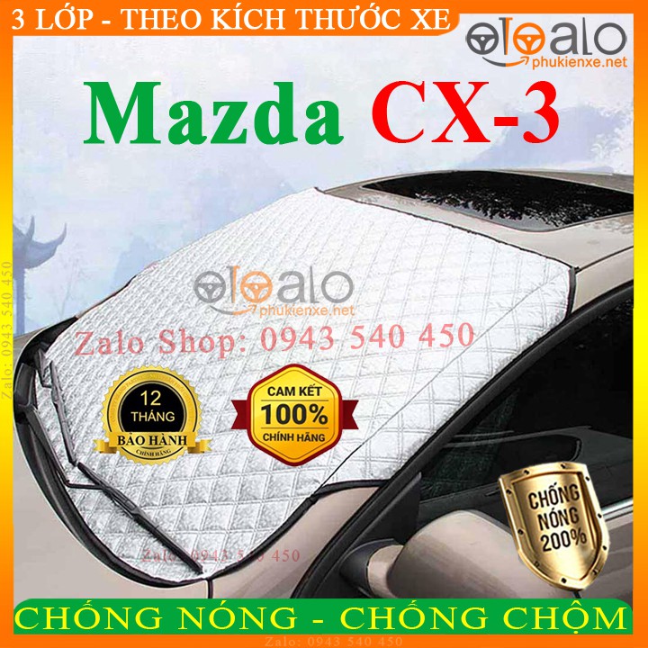 Tấm che nắng kính lái xe Mazda CX3 3 Lớp Cao Cấp Chắn Nắng Cản Nhiệt - OTOALO