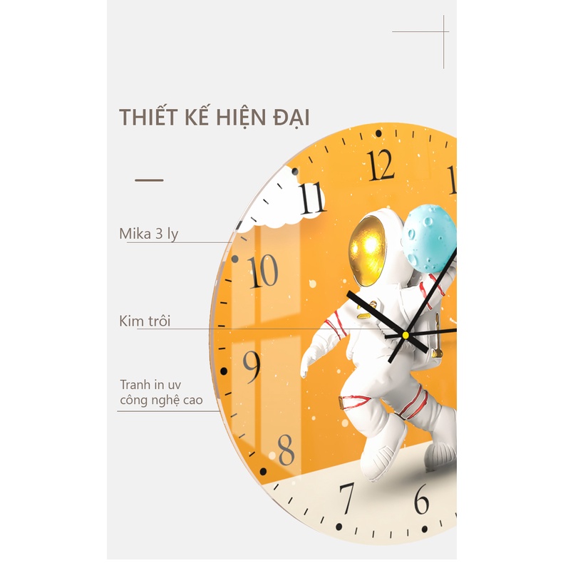 Đồng hồ treo tường IGA kim trôi phi hành gia