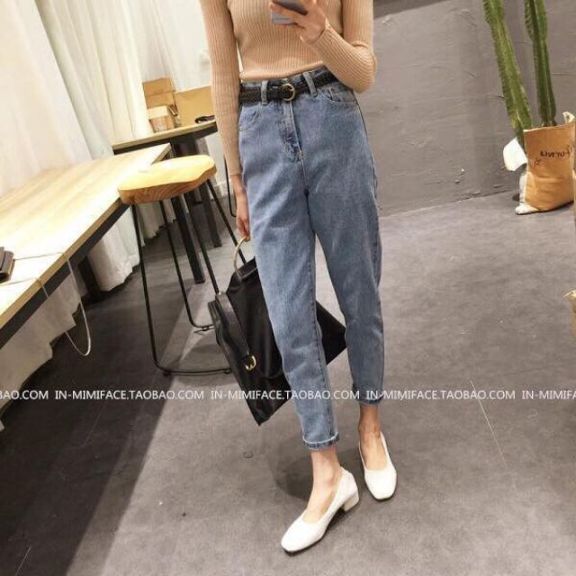 Quần baggy Jean cạp cao | WebRaoVat - webraovat.net.vn