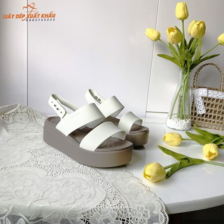 Sandal Cross Nữ Brooklyn Low Wedge Cao 5 cm Màu Trắng