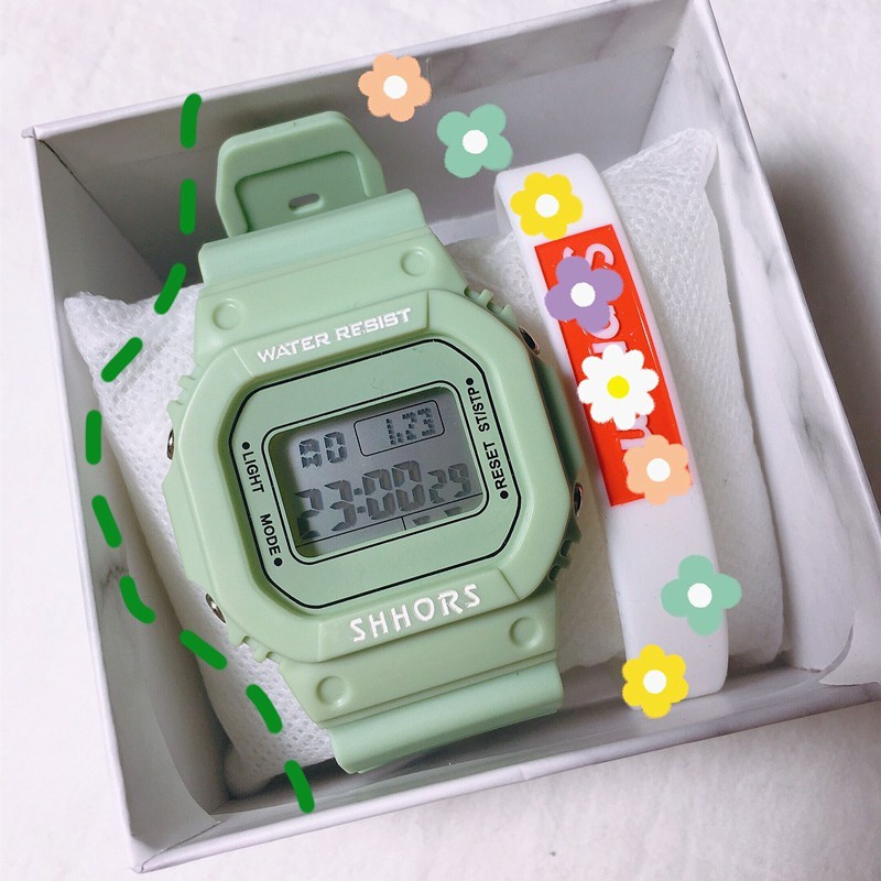 Đồng hồ thể thao Nữ SHHORS  Matcha Siêu V.I.P size 35mm  mặt số | BigBuy360 - bigbuy360.vn