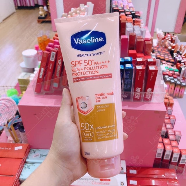 Dưỡng thể vaseline 50X Thái Lan chỉ số chống nắng SPF 50++ ,hàng có bill tại cửa hàng bên Thái