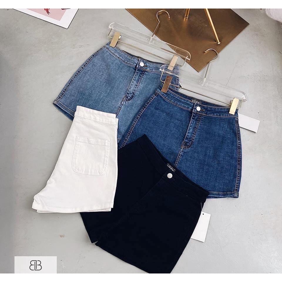 [Mã SKAMFSW175 giảm 10K đơn 50K] Quần short Jean đùi chất bò lưng cao Zara co giãn