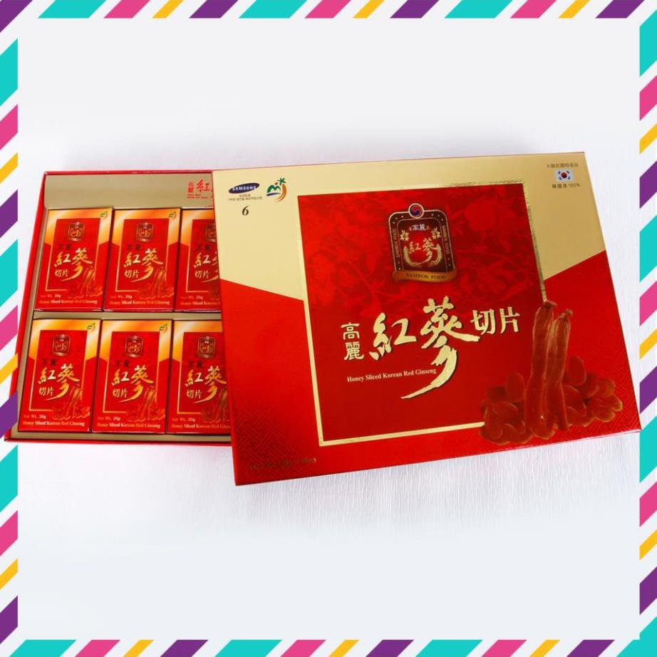 Hồng Sâm thái lát tẩm Mật Ong SAMBOK Hàn Quốc hộp 200g (Honey Sliced Korean Red Ginseng)