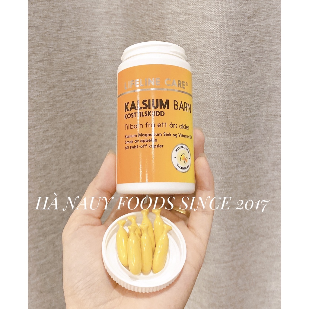 Canxi Sữa K2 + MK7 LIFELINE CARE Cho Bé Hộp 60 viên - Dầu Cá Kim Cương