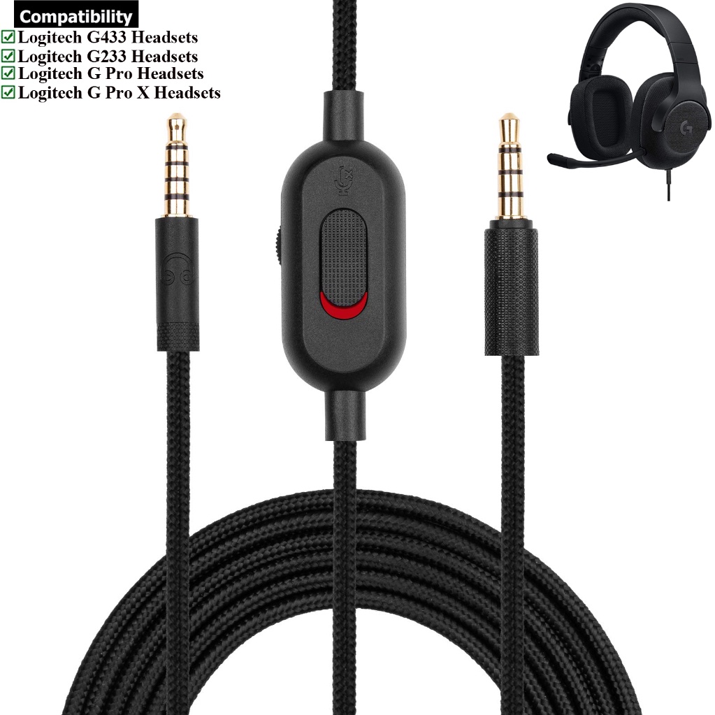 Dây Cáp Bện Thay Thế Cho Tai Nghe Chơi Game Logitech G433 G233 G Pro X