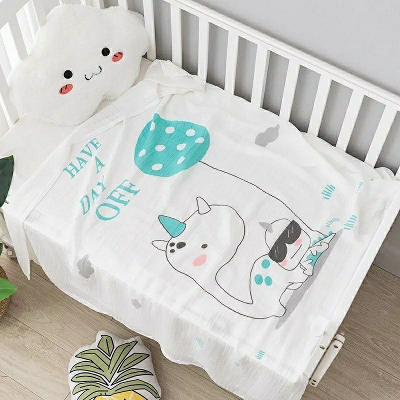 Chăn lụa cotton siêu mềm siêu mát, chăn Aden thoáng khí cho bé kích thước 1*1,2m