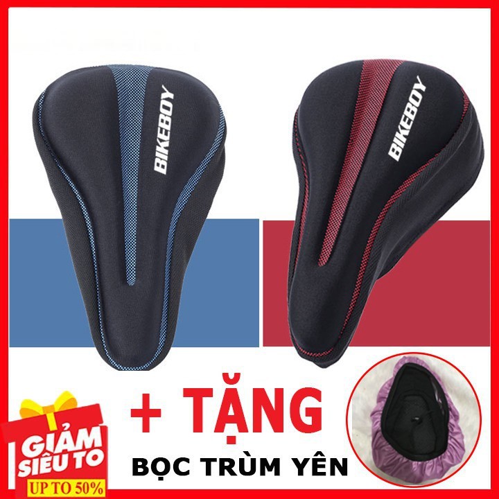 Bọc yên xe đạp thể thao Loại GEL cao cấp, êm ái thoáng khí Tặng kèm Áo mưa Chống thấm nước cho yên