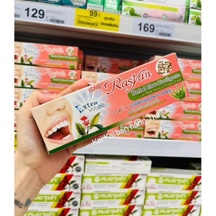 Kem Đánh Răng Thảo Dược The Mát RasYan Thái Lan Trắng Răng Thơm Miệng 100g
