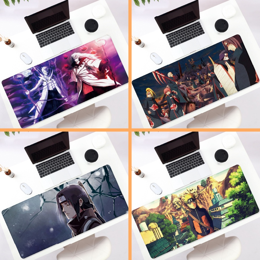 Lót chuột anime Naruto gaming cỡ lớn 80x30cm máy tính laptop 3D chống nước ECOM PC LC001