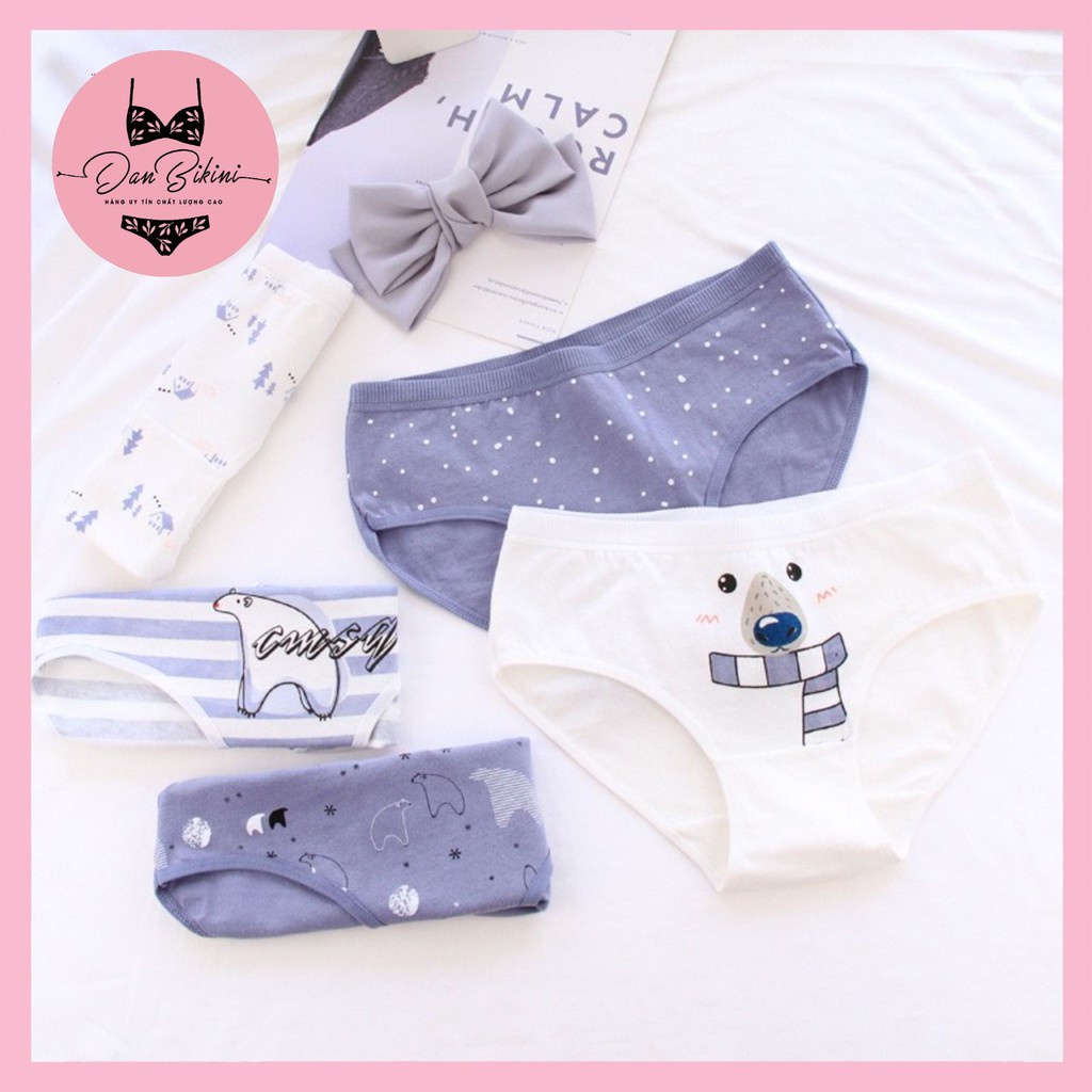 Quần Lót Nữ Cotton Dễ Thương thoáng mát hình gấu đáng yêu mã 0745