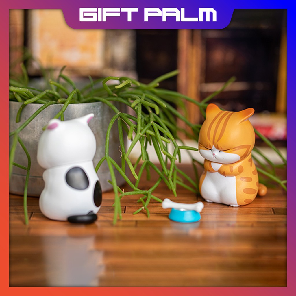 Mô hình mèo Gacha thất vọng dễ thương trang trí tiểu cảnh mini để bàn văn phòng đồ chơi trứng đáng yêu