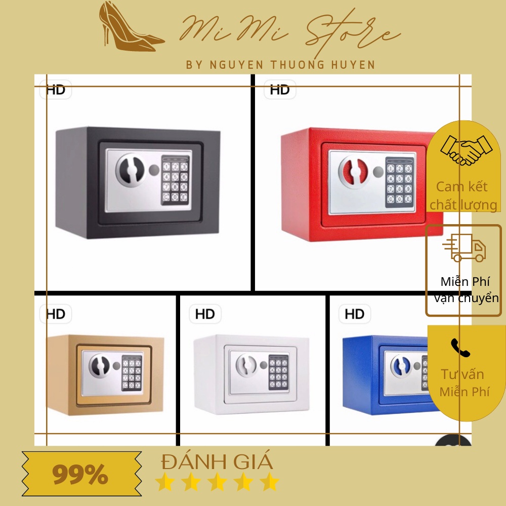 Két sắt mini 17E không khe đút tiền két sắt mini đựng tiền bằng hợp kim an toàn chống cháy nổ mẫu mới 2021