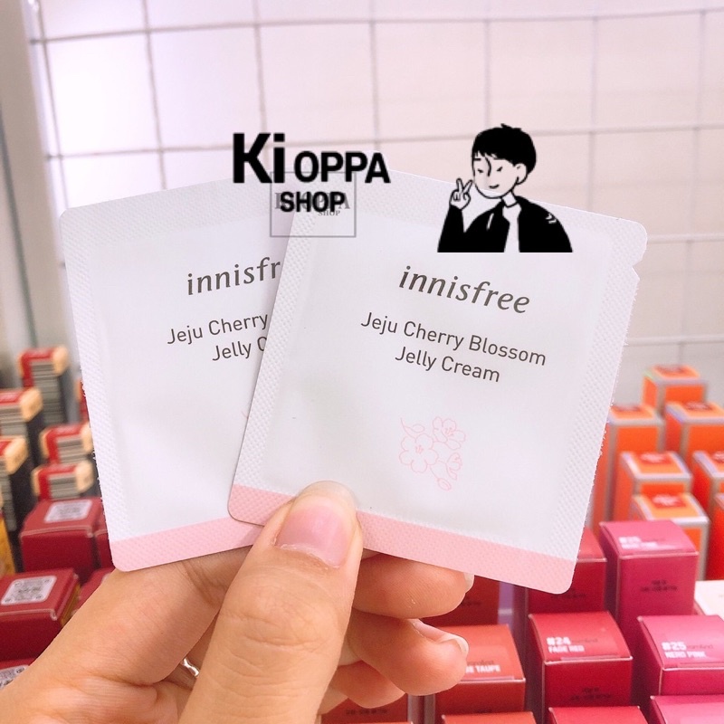 Sample Kem cấp ẩm và trắng sáng da từ hoa đào Innisfree Jeju Cherry Blossom Jelly Cream 1ml