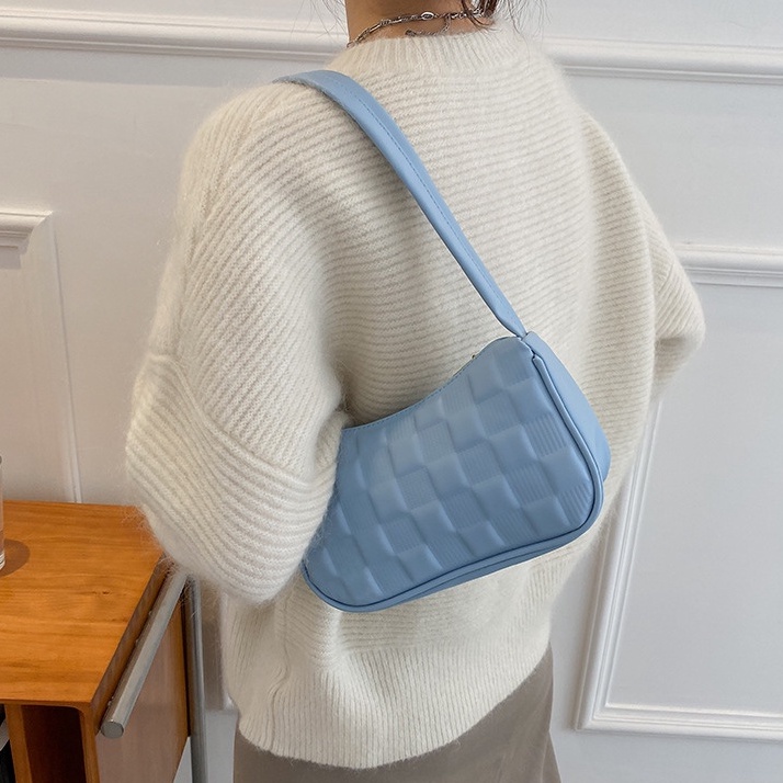 Túi Xách Da PU Kẹp Nách Màu Nâu / Đen / Xanh Dương Chống Thấm Nước Thời Trang Công Sở Cho Bạn Gái