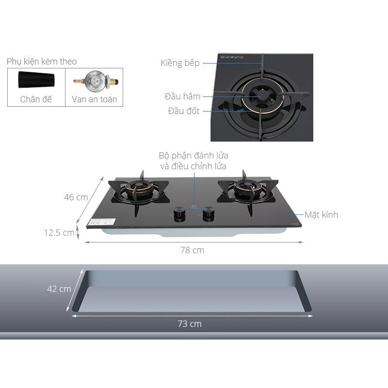 Bếp ga âm Electrolux EHG7230BE - Smart House