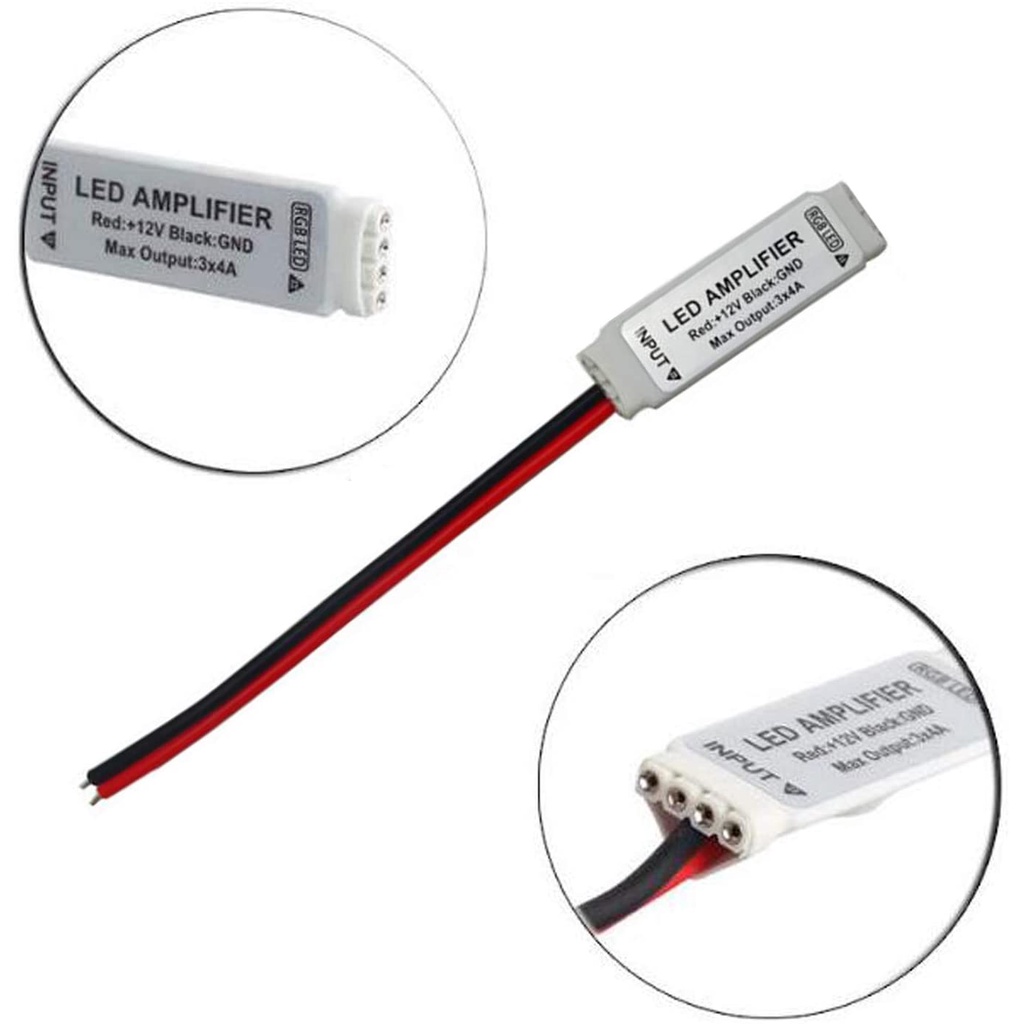 Bộ khuếch đại lặp lại dải LED RGB di động nhỏ DC12V 3 * 4A 144W cho SMD SMD 5050/2835/3528/5730/5630/3014