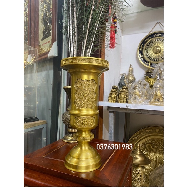 Ống Cắm hương .ống cắm nhang bằng đồng cao 30cm . ống đựng hương nhang