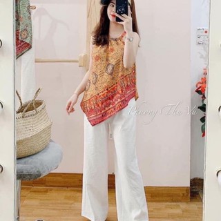 SET ÁO YẾM THỔ CẨM QUẦN ĐŨI TRẮNG