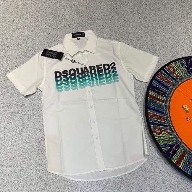 Áo sơ mi nam lụa hàn cao cấp vải đẹp chất lượng phối DSQ xanh đen chất lượng như hình