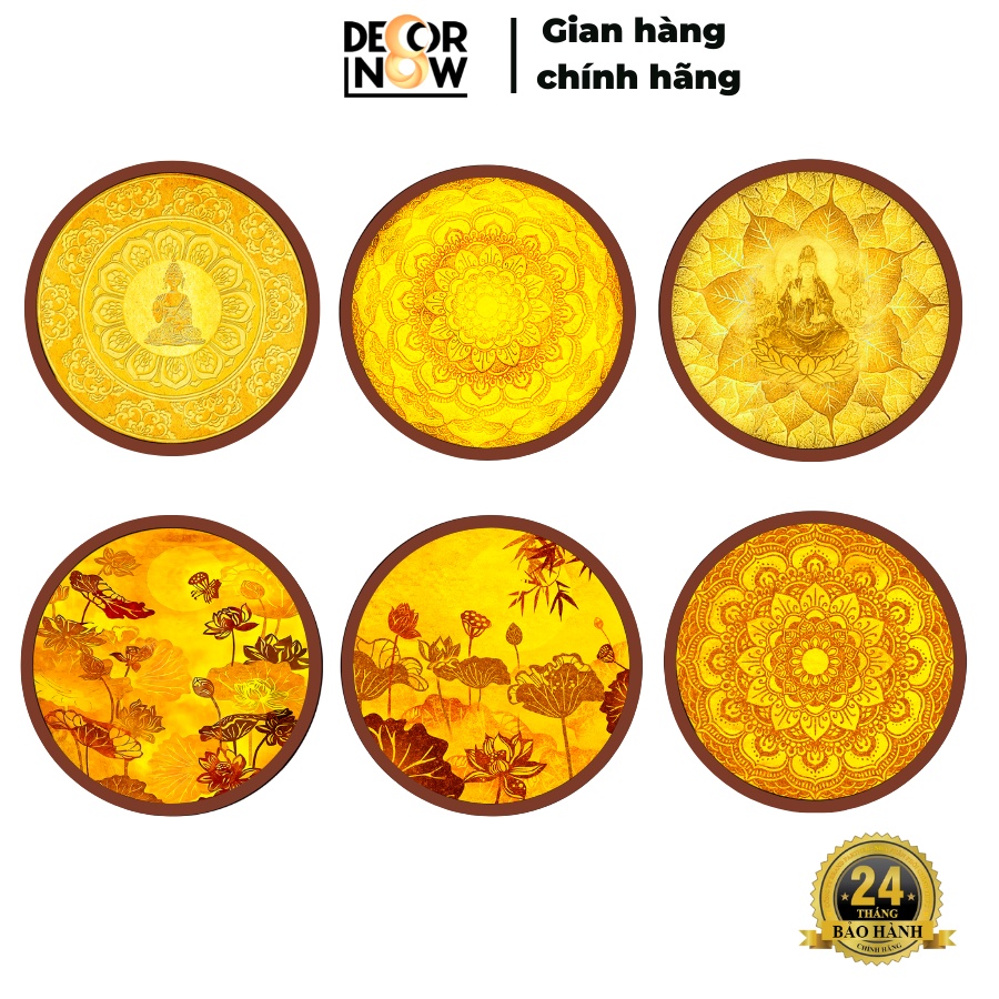 Đèn Thờ Hào Quang Trúc Chỉ TRÒN DECORNOW 50,60 cm Trang Trí Bàn Thờ, Gia Tiên Cho Tượng Phật DCN-32