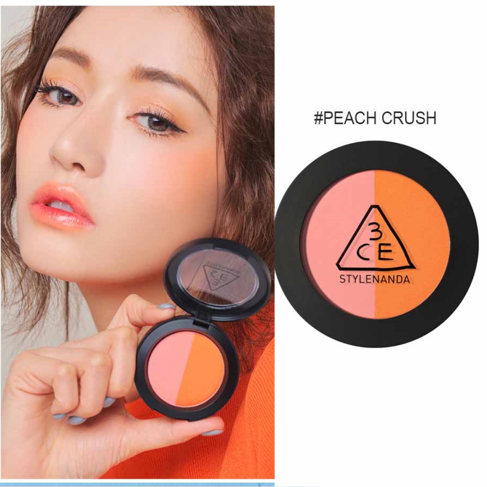 [Chính hãng] Phấn má hồng 3CE Duo Color Face Blush - Phấn má dạng nén Hàn Quốc 2 gam màu (5.5g)